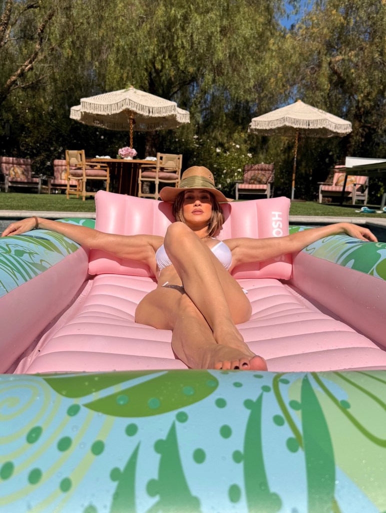 Even Jennifer Lopez’s swimsuit is bedazzled and beaded