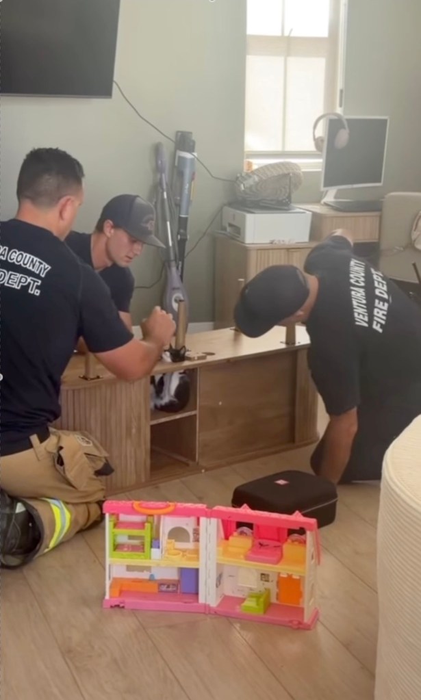 California firefighters rush to save Suki the kitten wedged inside cabinet as rescue becomes viral hit