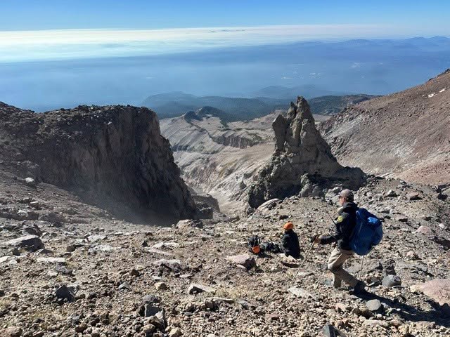 Friends trapped 11,000ft up notoriously dangerous California volcano after moronic mistake