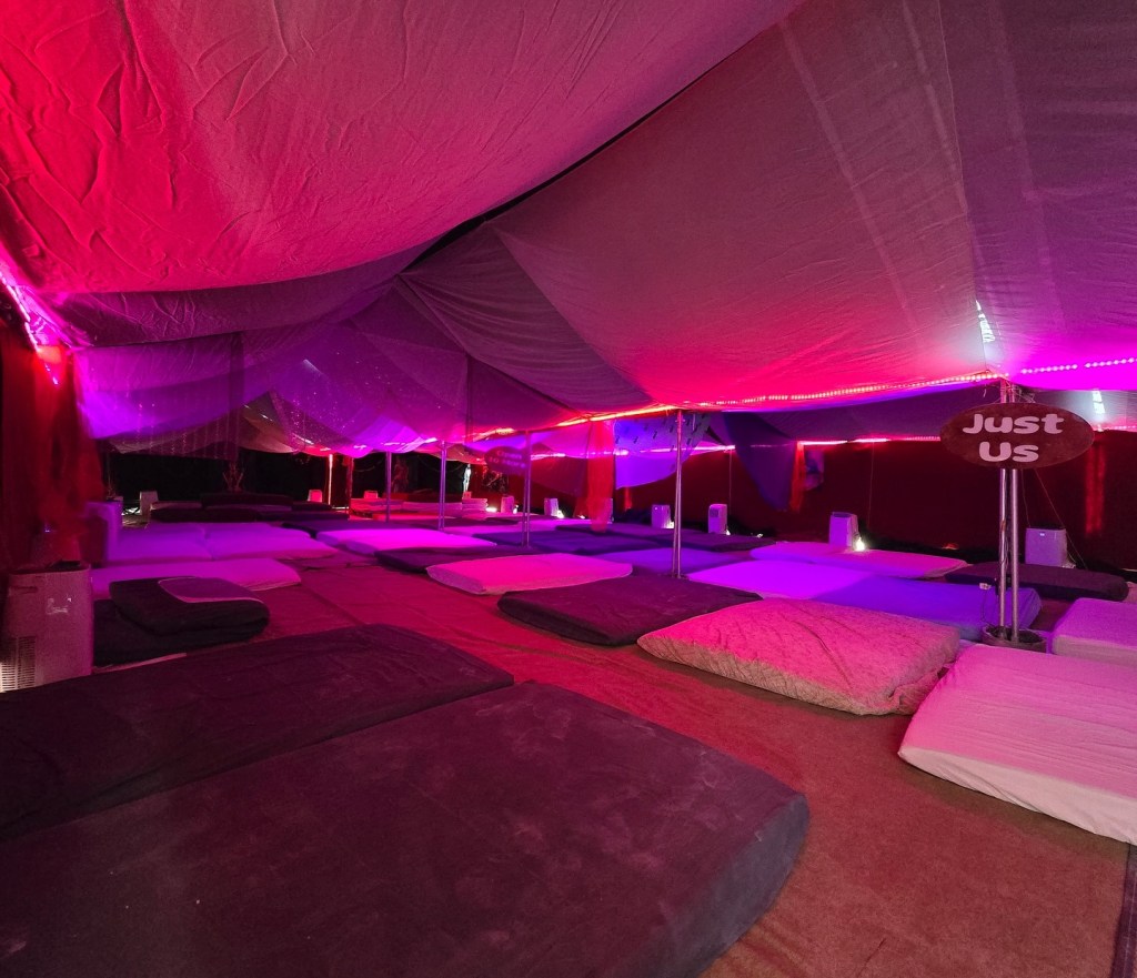 Burning Man’s destroyed Orgy Dome sex tent rises again with 15,000-condom donation