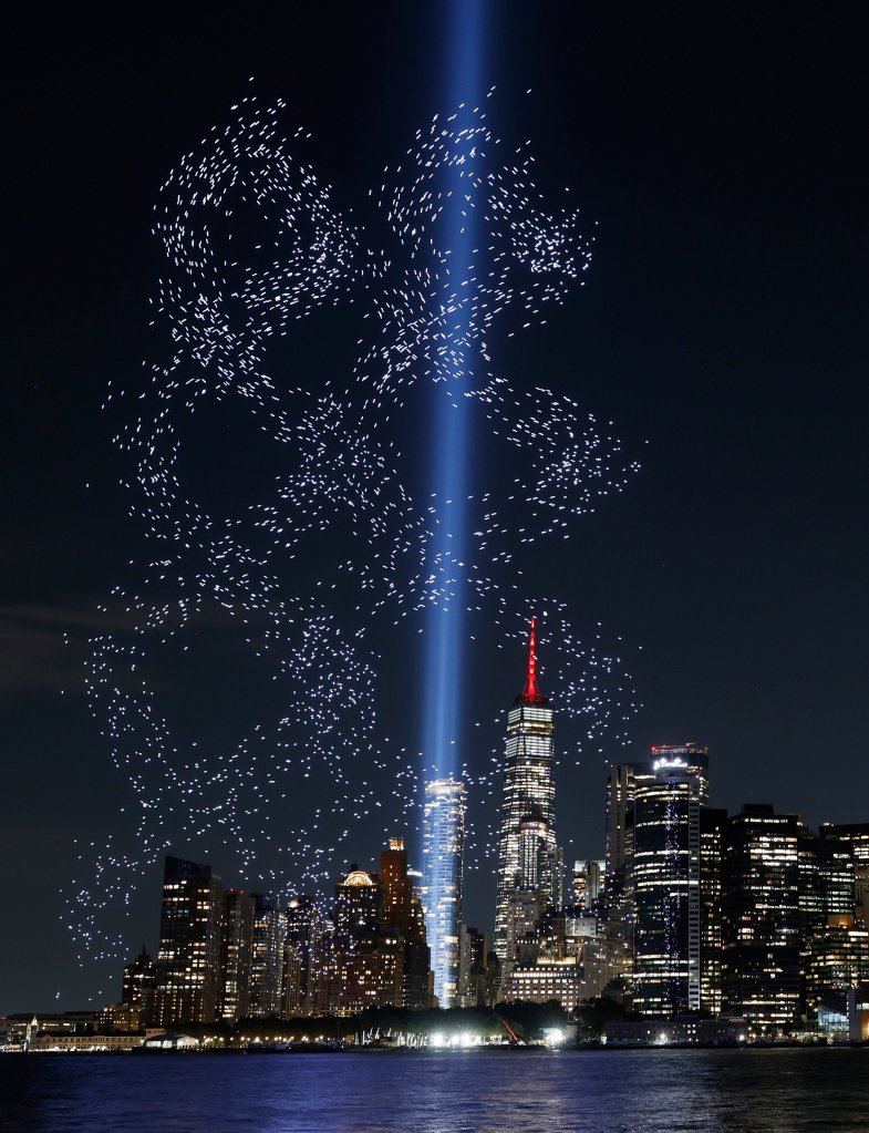 Breathtaking drone show of 2,977 lights illuminates NYC skies before 9/11 anniversary
