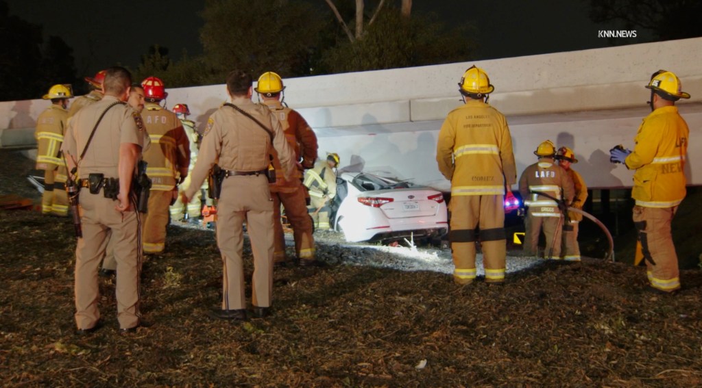 Mangled car wreck kills driver on major California freeway sparking rush hour hell