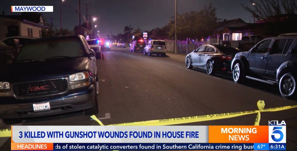 Married couple and their young child found shot to death inside burning LA home