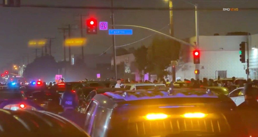 Cops crash massive LA street takeover, towing 100 cars and detaining hundreds
