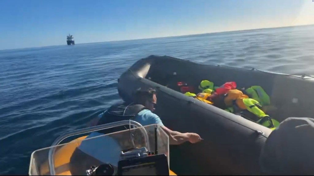 Far-right UK activist arrested after migrant dinghy slashed in the English Channel