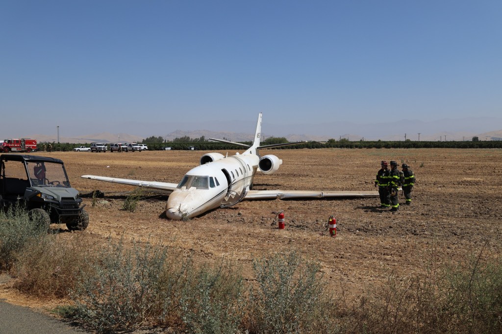 Private jet crash lands in field near small California airport