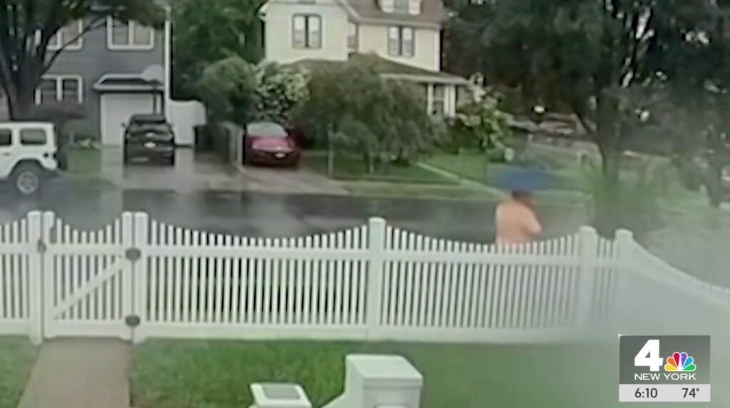 Chilling moment NY GOP congressional staffer is struck by lightning and survives during Staten Island storm