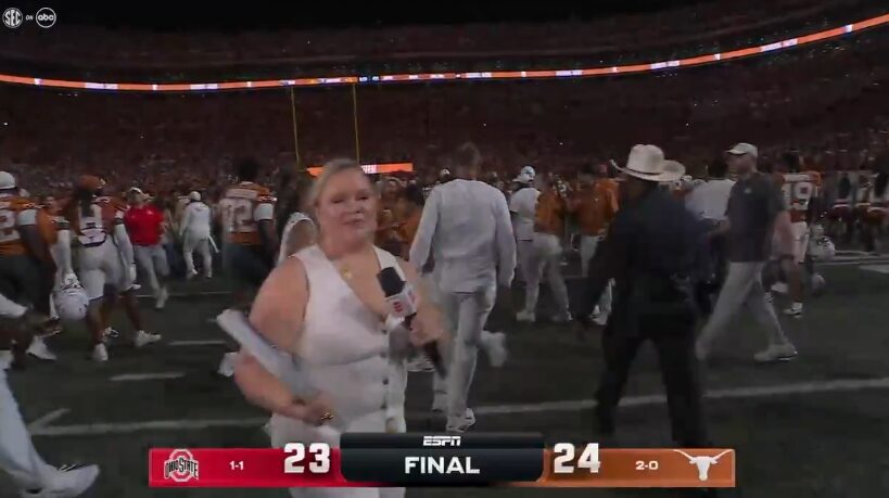 Steve Sarkisian torched for spurning Holly Rowe in shocking scene after dramatic Texas win
