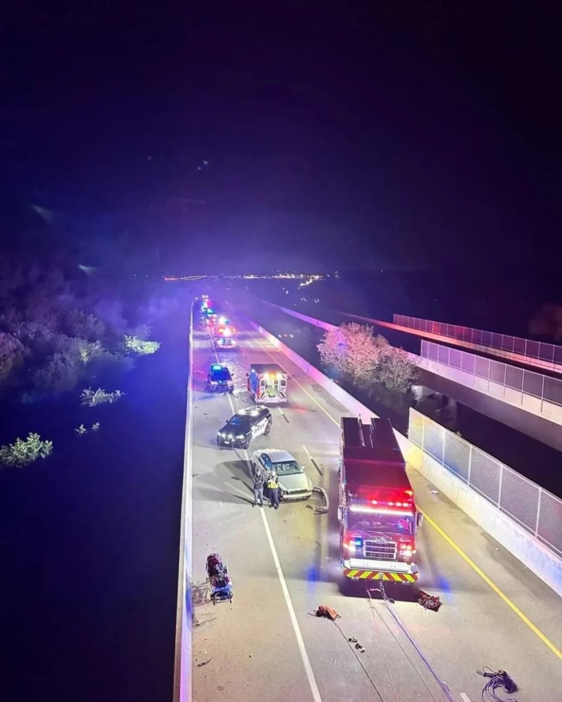 Kansas State University junior falls 70 feet from overpass trying to avoid being hit by truck — and remarkably survives