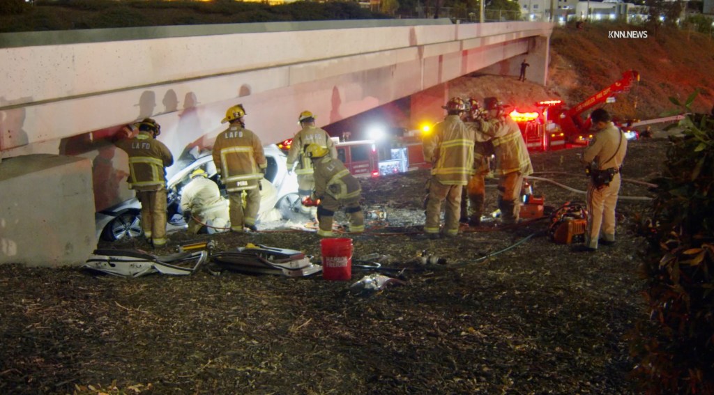 Mangled car wreck kills driver on major California freeway sparking rush hour hell