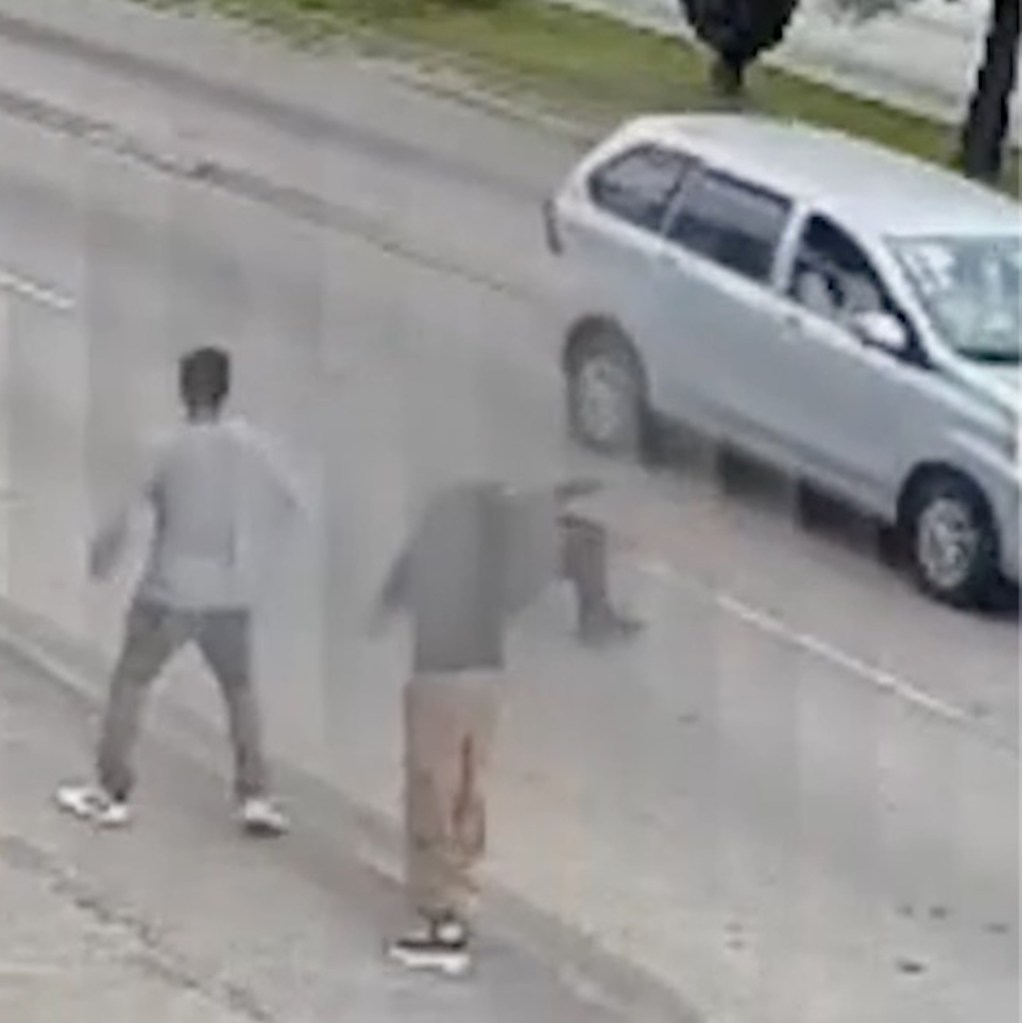 Heart-stopping video shows hero supermarket manager run into traffic to save little girl