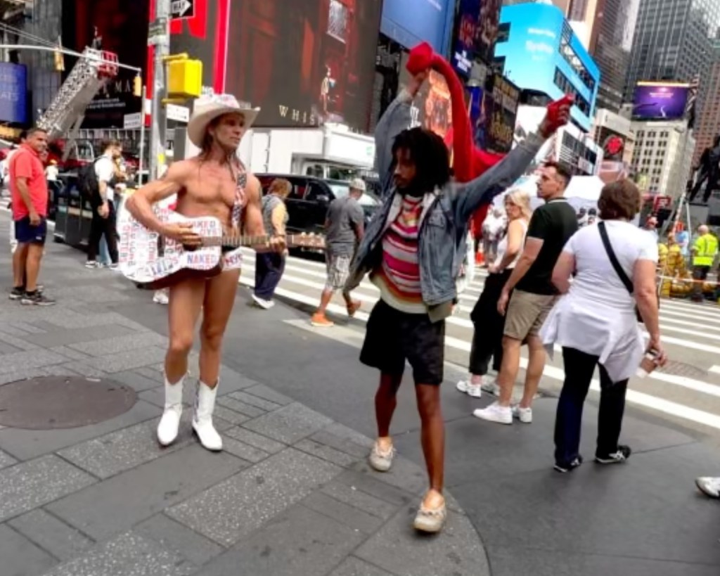 NYC’s Naked Cowboy menaced by unhinged creep days after Times Square killing: ‘I’m shaking in my boots’
