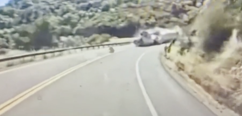 Colorado Fire sparked by truck flipping near Yosemite as heart-stopping dashcam emerges
