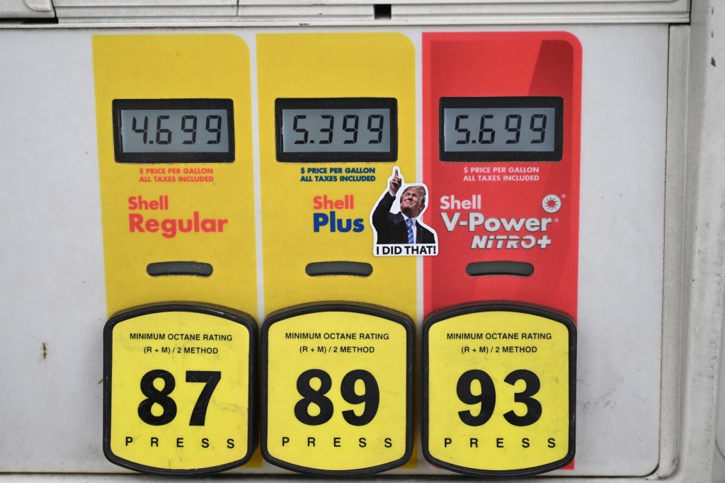 Trump ‘I did that’ stickers pop up on gas pumps, four years after Biden got the same treatment
