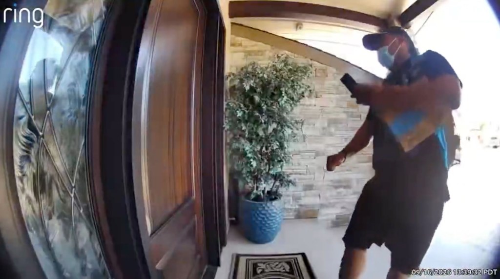 Thief in Amazon delivery disguise cases house before bringing back friends to rob it