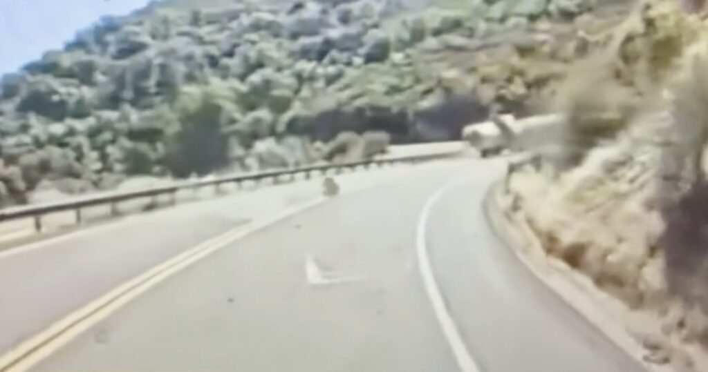 Colorado Fire sparked by truck flipping near Yosemite as heart-stopping dashcam emerges