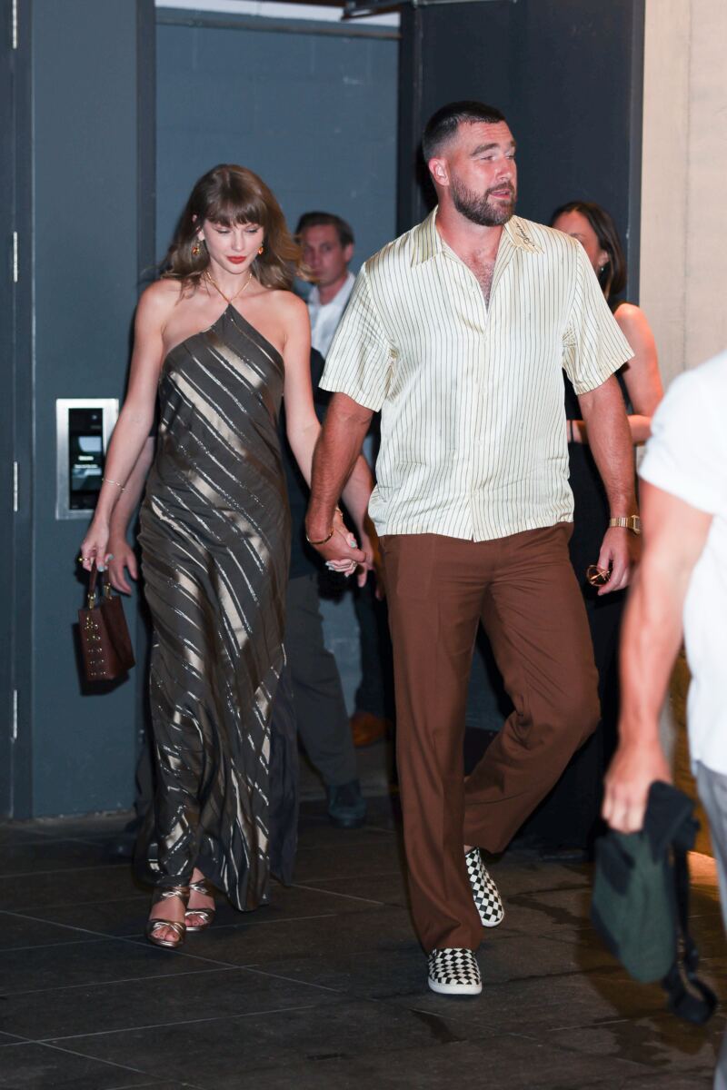 Brad Pitt dishes on Taylor Swift and Travis Kelce’s ‘wedding of the century’ during red carpet date night with Ines de Ramon
