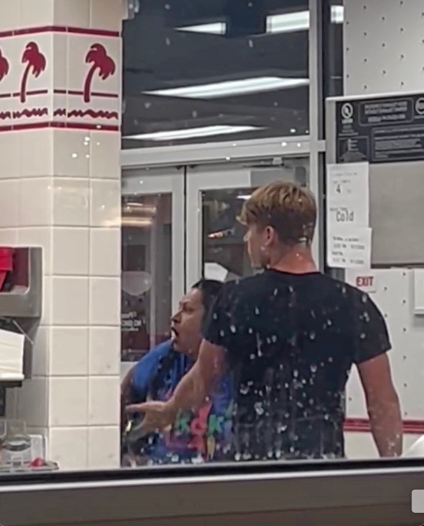 Moment hero fights off maniac using a spatula at California In-N-Out Burger