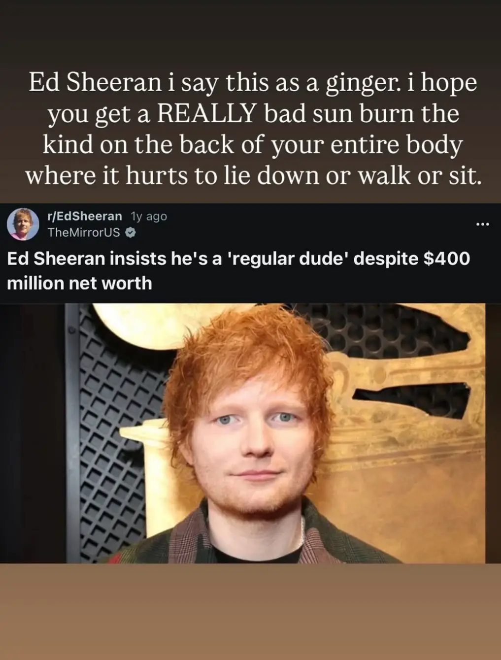 Actress Hannah Einbinder hopes Ed Sheeran gets ‘really bad sunburn’ after Macklemore removed from tour