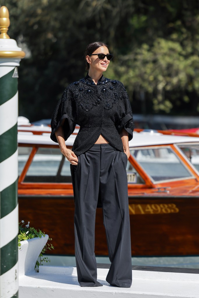 Irina Shayk is all laced up in daring Dolce & Gabbana on the Venice Film Festival red carpet