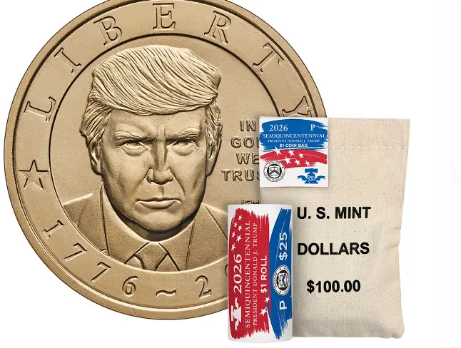 Trump’s $1 coin mocked after people spot ominous detail behind 1776-2026 date