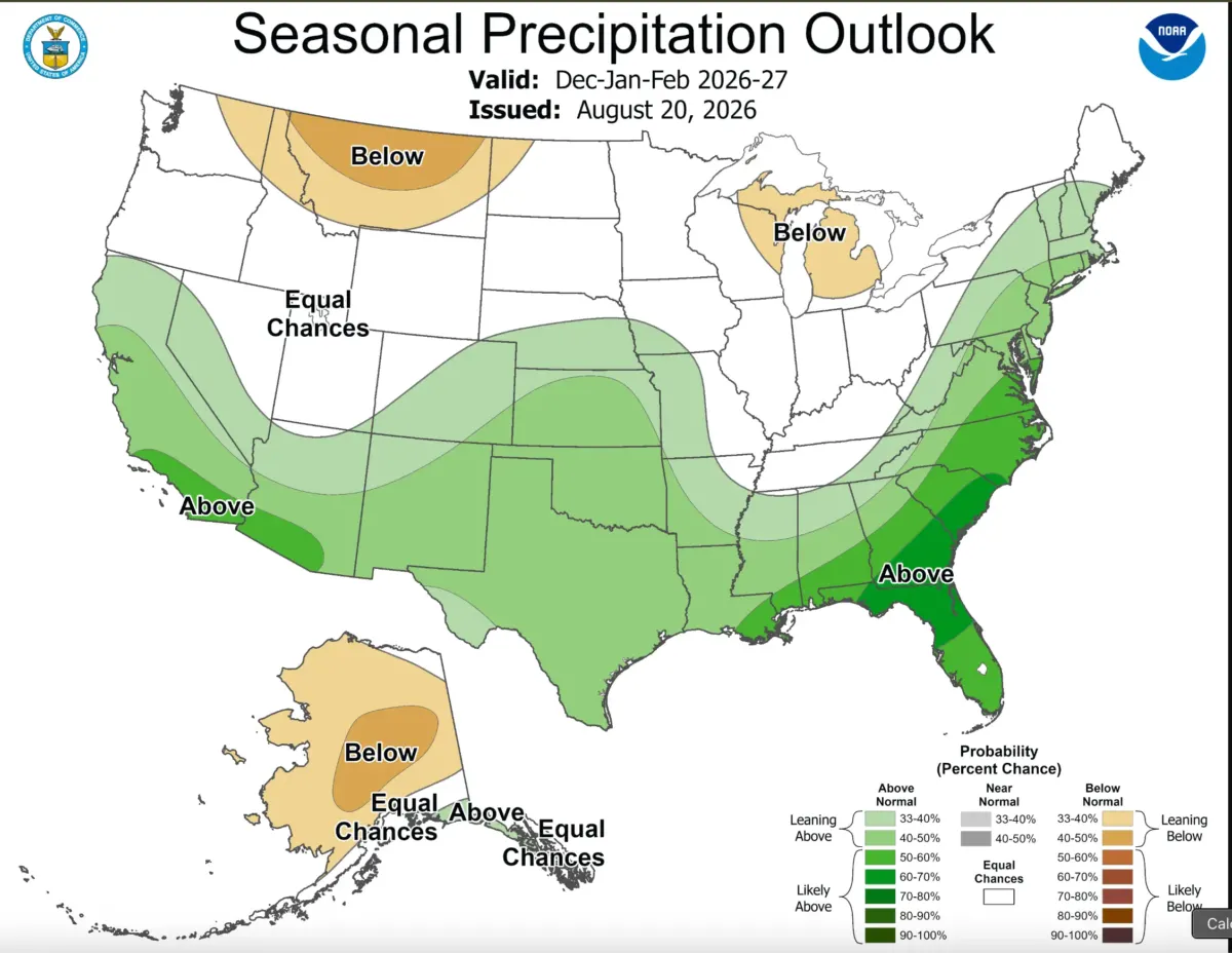 Map shows the 9 states strongest El Niño in our lifetime will hit hardest this winter
