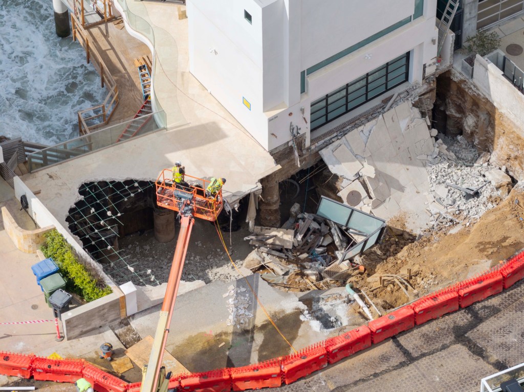 Nicolas Cage’s $10.5M Malibu mansion remains on edge of collapse week after massive sinkhole opened up