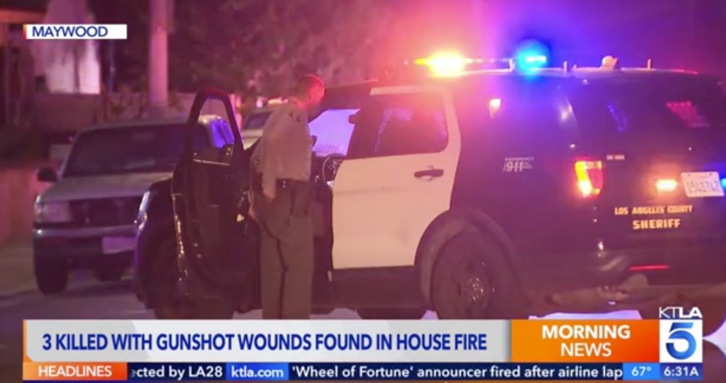 Married couple and their young child found shot to death inside burning LA home
