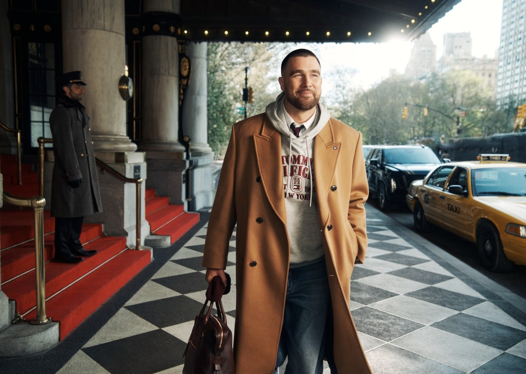 Travis Kelce and Taylor Swift’s dog makes fashion debut alongside tight end in Tommy Hilfiger campaign