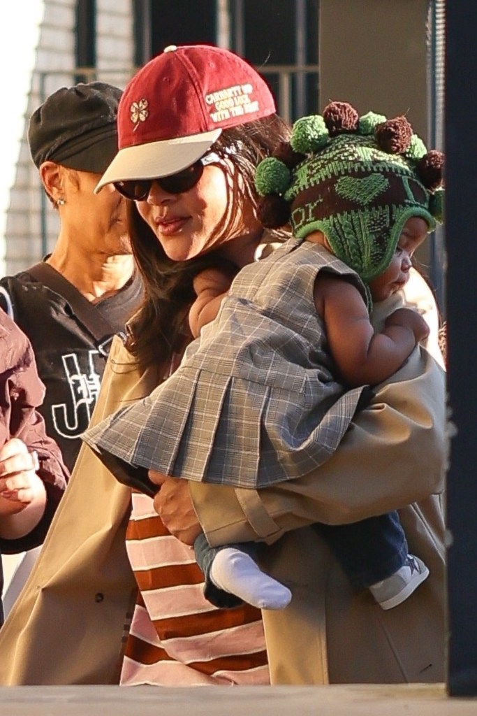Rihanna and baby Rocki twin in matching pink Dior for tot’s 1st birthday party
