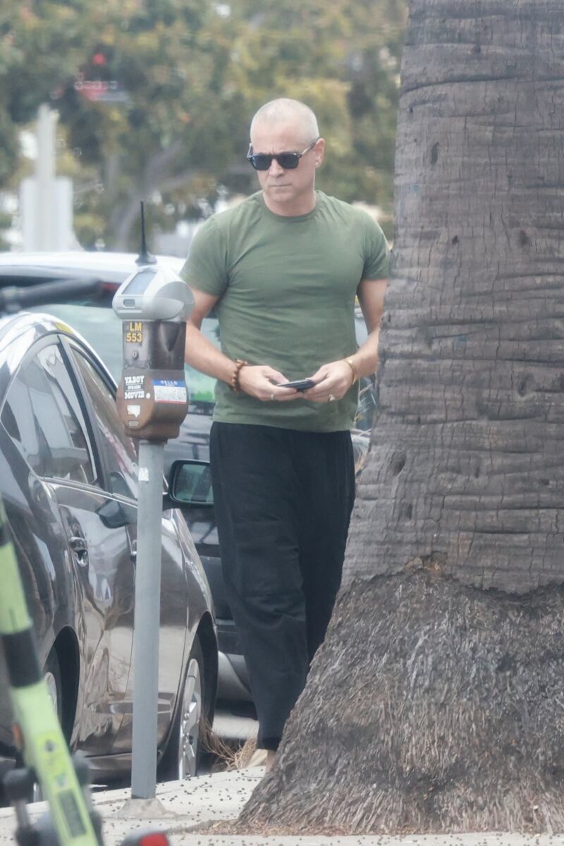 Colin Farrell shocks with newly shaved head in LA