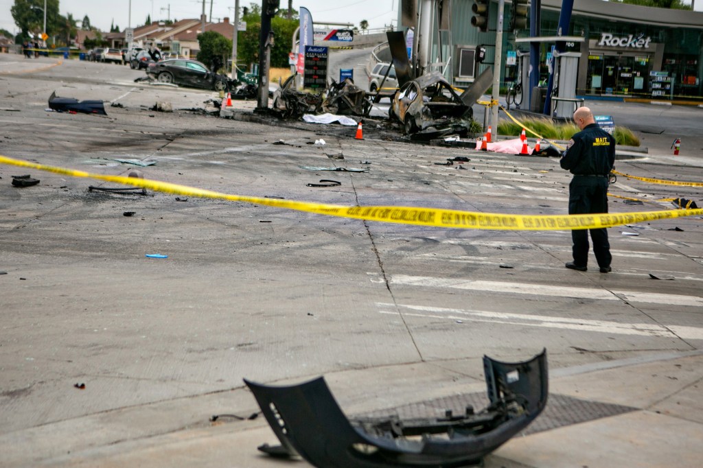 Family of victims in 130mph LA crash storm out of court as gruesome photo shown at Nicole Linton trial