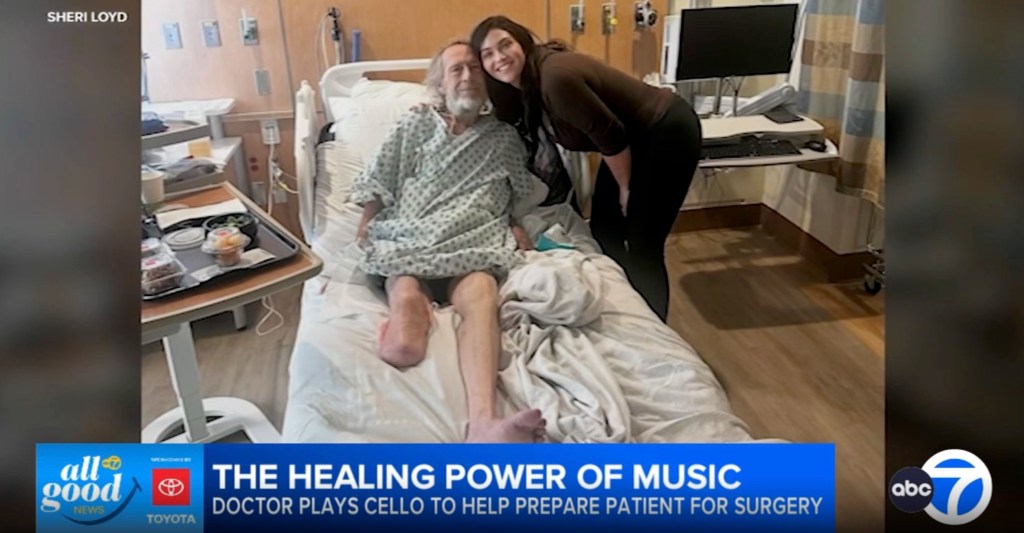 Heartwarming moment doctor plays cello for Army veteran before he has both legs amputated