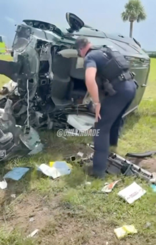 Dramatic footage shows moment stunned cops find survivor in mangled car after Amazon plane crash: ‘We’ve got one breathing!’