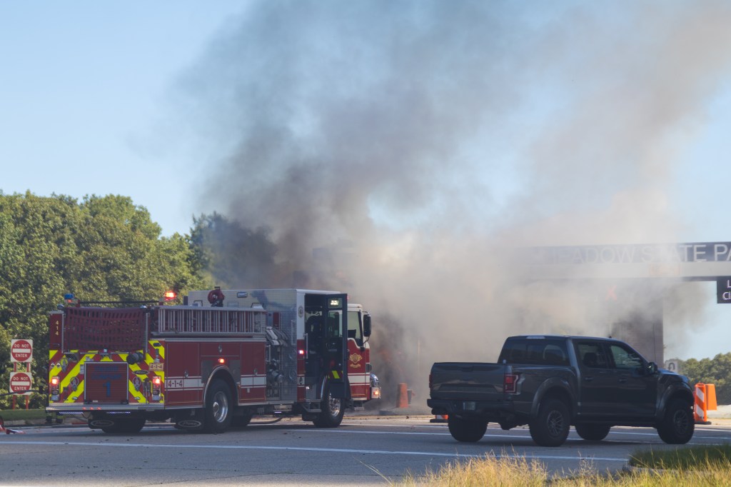Driver killed in fireball as car barrels into NYC toll plaza
