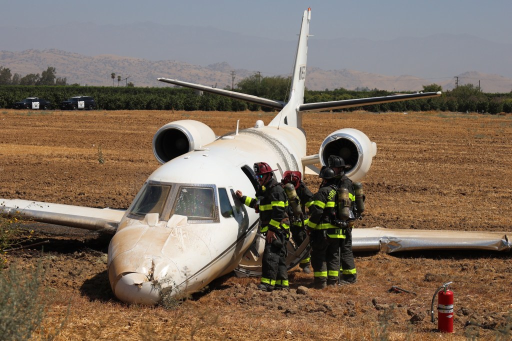 Private jet crash lands in field near small California airport