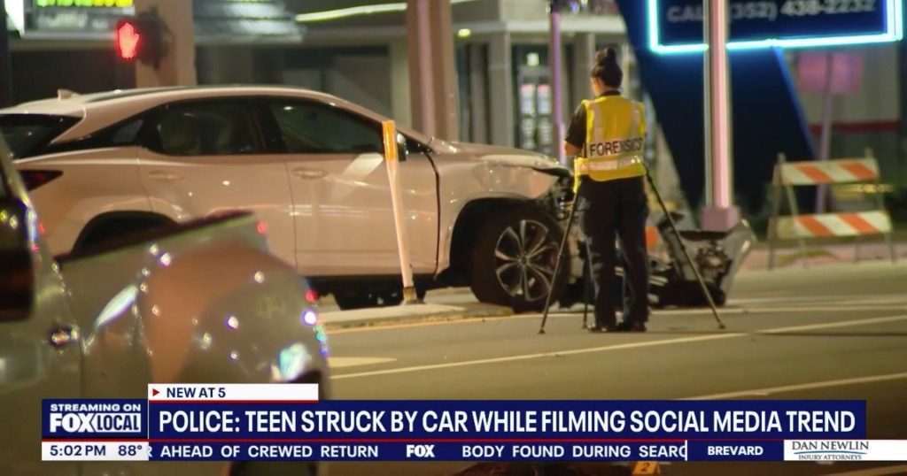 Florida teen getting haircut in middle of road for TikTok video seriously injured when pickup involved in crash strikes him