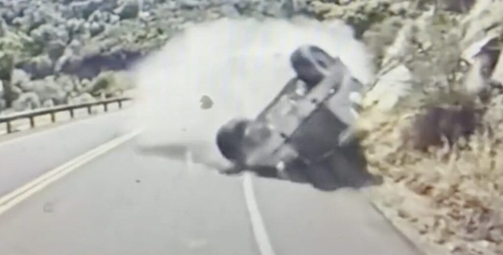 Colorado Fire sparked by truck flipping near Yosemite as heart-stopping dashcam emerges