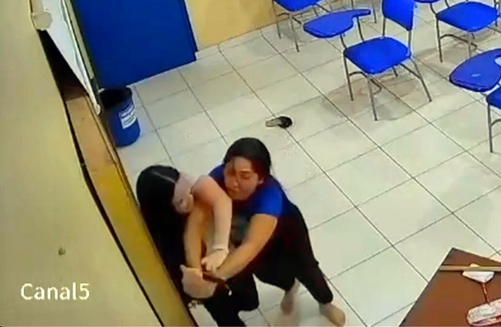 Teen stabs teacher as she desperately fights for her life in scary, caught-on-video attack