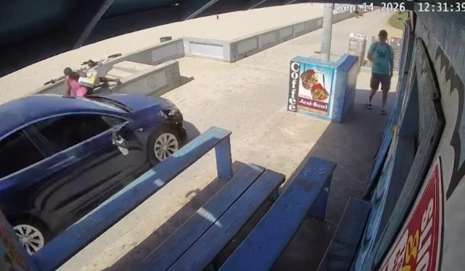 Tesla speeds down Pacific Beach boardwalk wiping out woman — before Meta glasses-wearing hero springs into action
