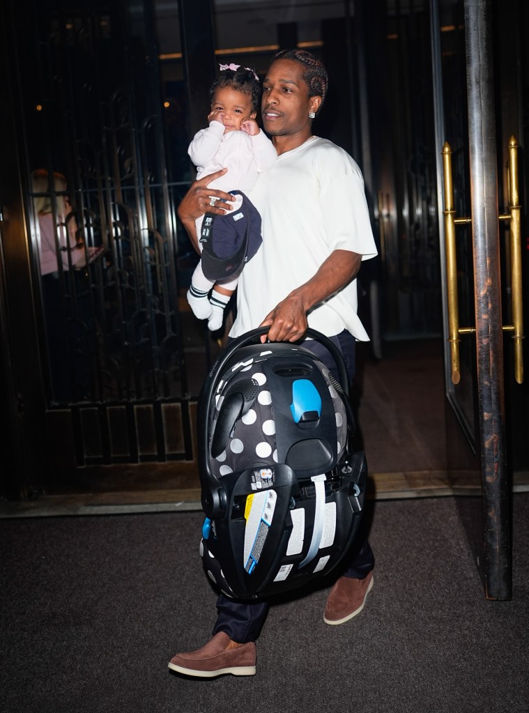 Rihanna and baby Rocki twin in matching pink Dior for tot’s 1st birthday party
