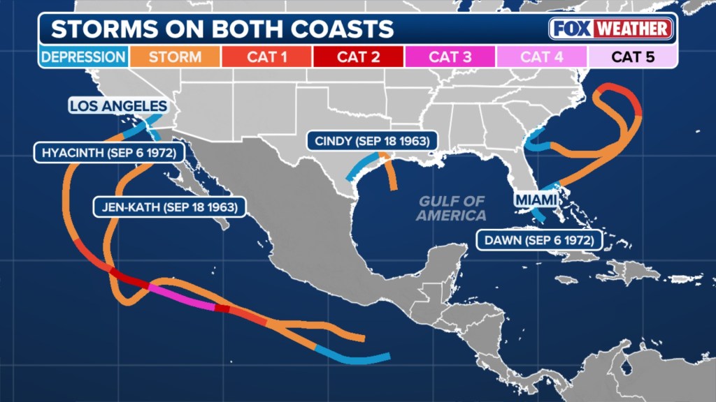 Tropical weather targets both US coasts at same time for first time in more than 50 years