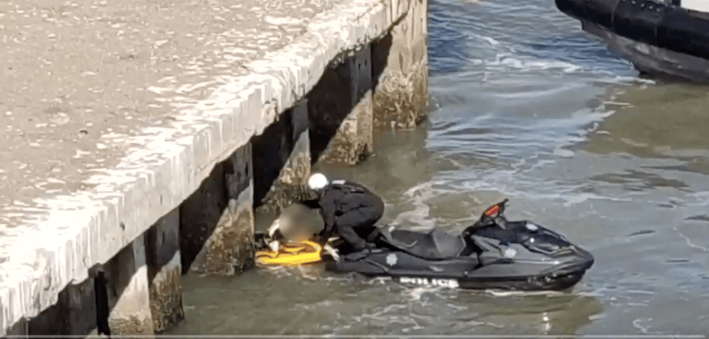 Harrowing moment kayaker is pulled from Pacific as police share video of dramatic response