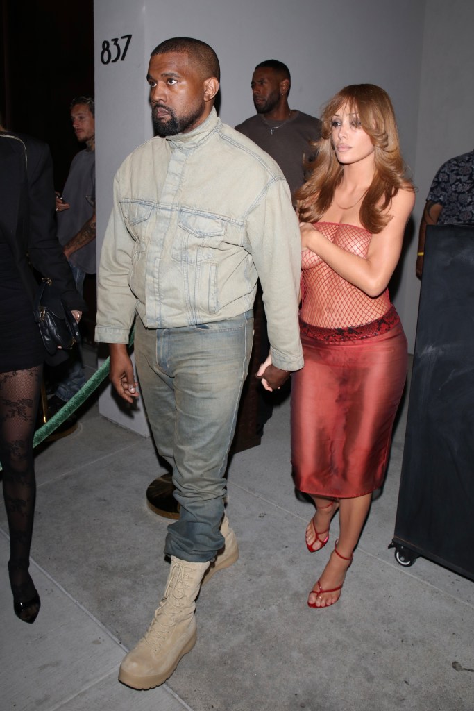 Bianca Censori steps out in fishnet bodysuit with husband Kanye West