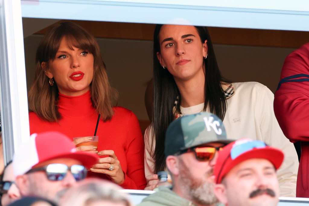 Taylor Swift hangs with Caitlin Clark, Este Haim as husband Travis Kelce’s Chiefs take on Chargers