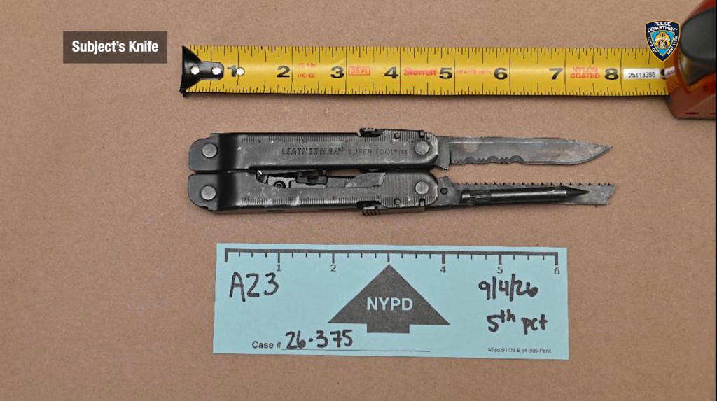 Drone footage captures moment police fatally shoot knife-wielding nut — as he lunges at them from atop the Brooklyn Bridge