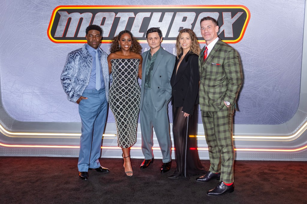 Jessica Biel revs up the red carpet in a sheer skirt and no shirt at ‘Matchbox: The Movie’ premiere