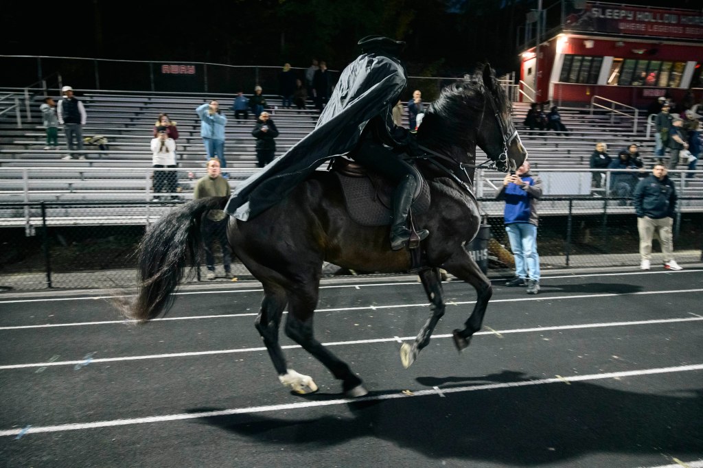 A headless horseman mascot makes Friday night lights in NY’s Sleepy Hollow legendary
