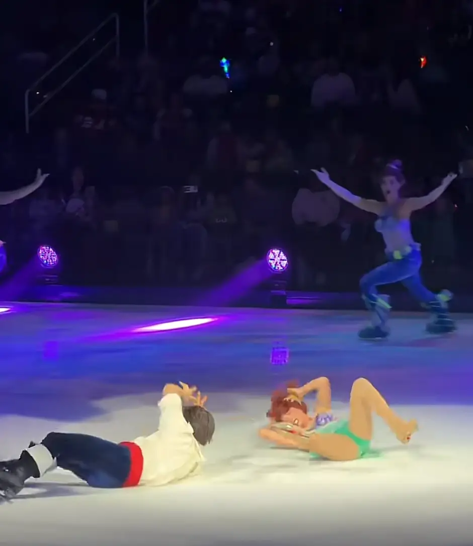 Footage shows Disney on Ice stunt go horribly wrong as skaters try move often illegal in competition