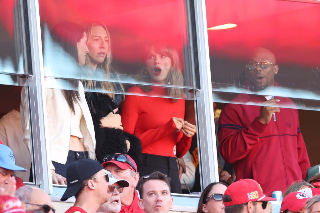 Taylor Swift hangs with Caitlin Clark, Este Haim as husband Travis Kelce’s Chiefs take on Chargers